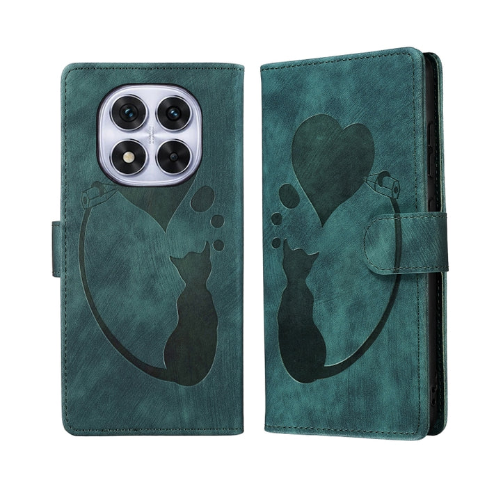 Funda para teléfono de cuero con relieve de gato y corazón de bolígrafo, For Redmi Note 15 Pro+ 5G Global 163.3mm, For Redmi Note 15 4G / 5G Global 164mm, For Redmi Note 15 Pro 4G Global 163.2mm, For Redmi Note 15 Pro 5G Global 163.6mm                 ...