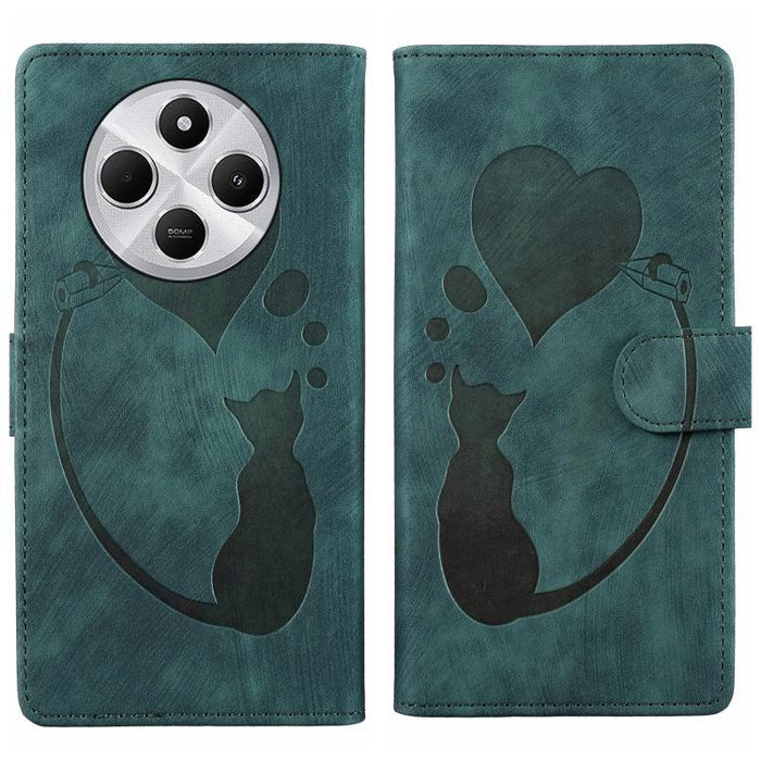 Funda para teléfono de cuero con relieve de gato y corazón de bolígrafo, For Redmi Note 15 Pro+ 5G Global 163.3mm, For Redmi Note 15 4G / 5G Global 164mm, For Redmi Note 15 Pro 4G Global 163.2mm, For Redmi Note 15 Pro 5G Global 163.6mm                 ...