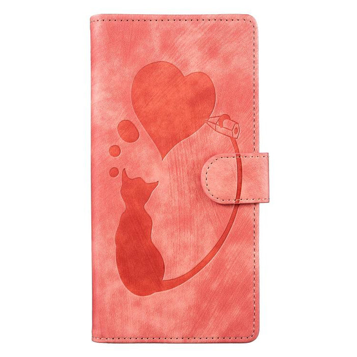 Funda para teléfono de cuero con relieve de gato y corazón de bolígrafo, For Redmi Note 15 Pro+ 5G Global 163.3mm, For Redmi Note 15 4G / 5G Global 164mm, For Redmi Note 15 Pro 4G Global 163.2mm, For Redmi Note 15 Pro 5G Global 163.6mm                 ...