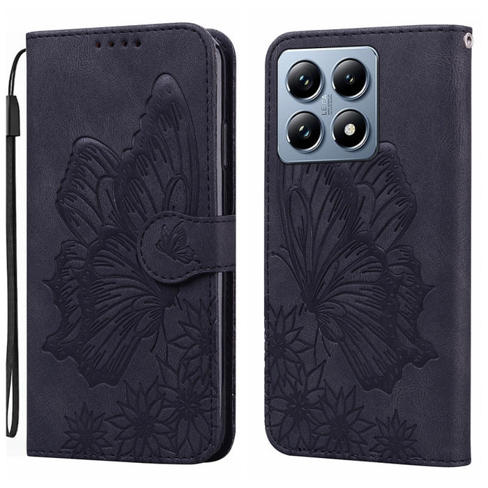 Funda de cuero para teléfono con tapa horizontal y relieve de mariposas con tacto retro, For Xiaomi 15T Pro 5G, For Xiaomi 15T 5G, For Xiaomi Poco C75, For Xiaomi 14T Pro, For Xiaomi 14T