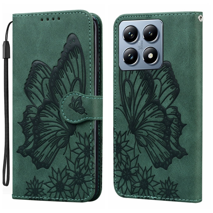 Funda de cuero para teléfono con tapa horizontal y relieve de mariposas con tacto retro, For Xiaomi 15T Pro 5G, For Xiaomi 15T 5G, For Xiaomi Poco C75, For Xiaomi 14T Pro, For Xiaomi 14T