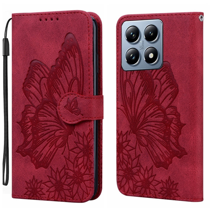 Funda de cuero para teléfono con tapa horizontal y relieve de mariposas con tacto retro, For Xiaomi 15T Pro 5G, For Xiaomi 15T 5G, For Xiaomi Poco C75, For Xiaomi 14T Pro, For Xiaomi 14T