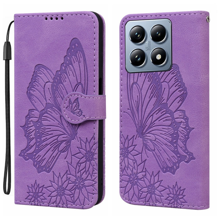 Funda de cuero para teléfono con tapa horizontal y relieve de mariposas con tacto retro, For Xiaomi 15T Pro 5G, For Xiaomi 15T 5G, For Xiaomi Poco C75, For Xiaomi 14T Pro, For Xiaomi 14T