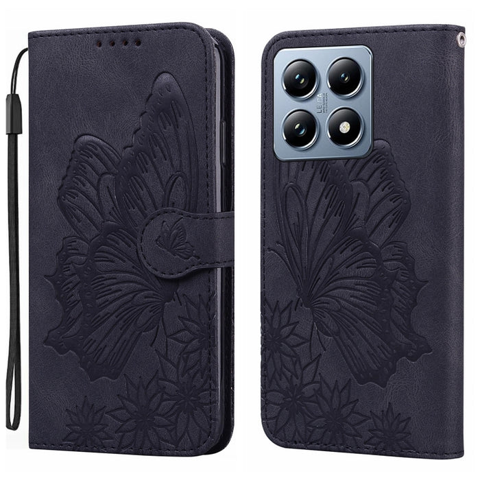 Funda de cuero para teléfono con tapa horizontal y relieve de mariposas con tacto retro, For Xiaomi 15T Pro 5G, For Xiaomi 15T 5G, For Xiaomi Poco C75, For Xiaomi 14T Pro, For Xiaomi 14T