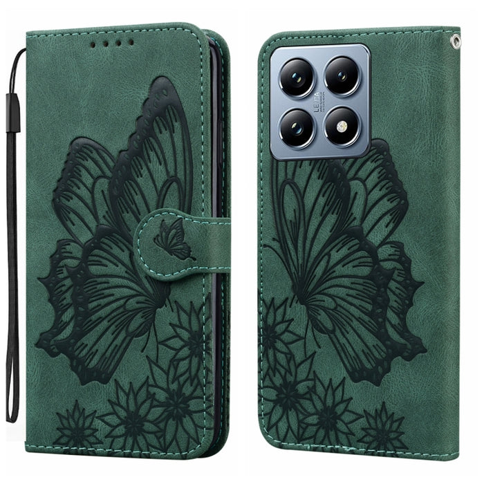 Funda de cuero para teléfono con tapa horizontal y relieve de mariposas con tacto retro, For Xiaomi 15T Pro 5G, For Xiaomi 15T 5G, For Xiaomi Poco C75, For Xiaomi 14T Pro, For Xiaomi 14T