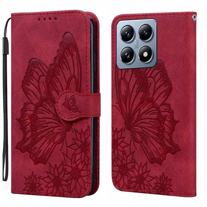 Funda de cuero para teléfono con tapa horizontal y relieve de mariposas con tacto retro, For Xiaomi 15T Pro 5G, For Xiaomi 15T 5G, For Xiaomi Poco C75, For Xiaomi 14T Pro, For Xiaomi 14T