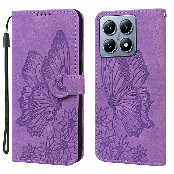 Funda de cuero para teléfono con tapa horizontal y relieve de mariposas con tacto retro, For Xiaomi 15T Pro 5G, For Xiaomi 15T 5G, For Xiaomi Poco C75, For Xiaomi 14T Pro, For Xiaomi 14T
