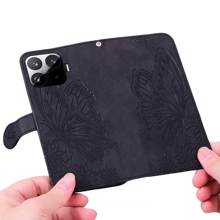 Funda de cuero para teléfono con tapa horizontal y relieve de mariposas con tacto retro, For Xiaomi 15T Pro 5G, For Xiaomi 15T 5G, For Xiaomi Poco C75, For Xiaomi 14T Pro, For Xiaomi 14T