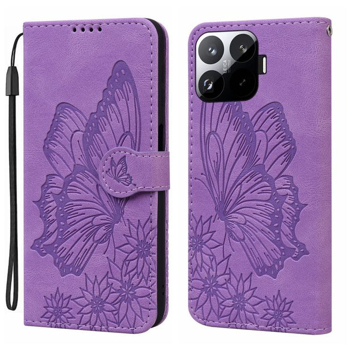Funda de cuero para teléfono con tapa horizontal y relieve de mariposas con tacto retro, For Xiaomi 15T Pro 5G, For Xiaomi 15T 5G, For Xiaomi Poco C75, For Xiaomi 14T Pro, For Xiaomi 14T