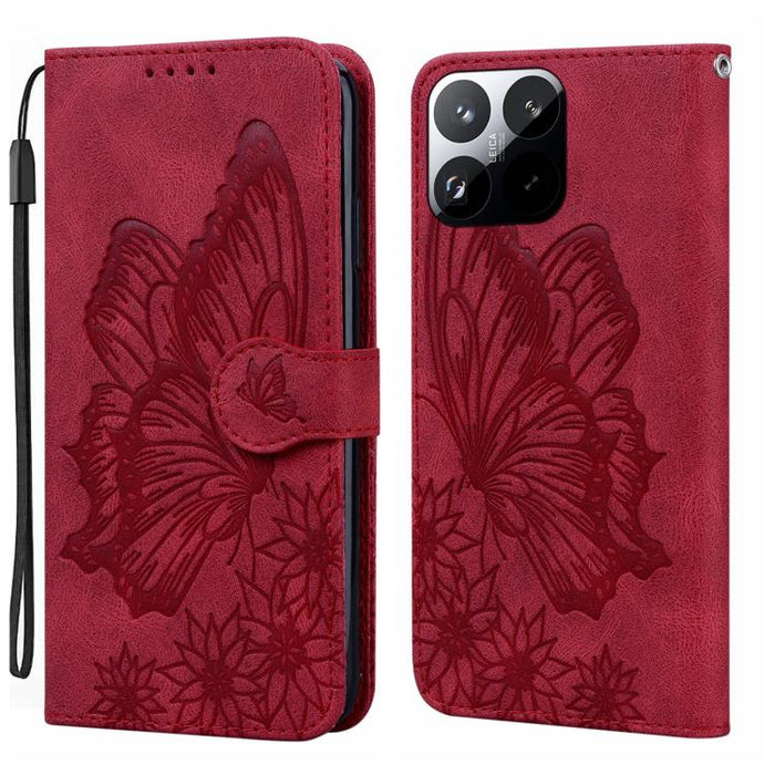 Funda de cuero para teléfono con tapa horizontal y relieve de mariposas con tacto retro, For Xiaomi 15T Pro 5G, For Xiaomi 15T 5G, For Xiaomi Poco C75, For Xiaomi 14T Pro, For Xiaomi 14T