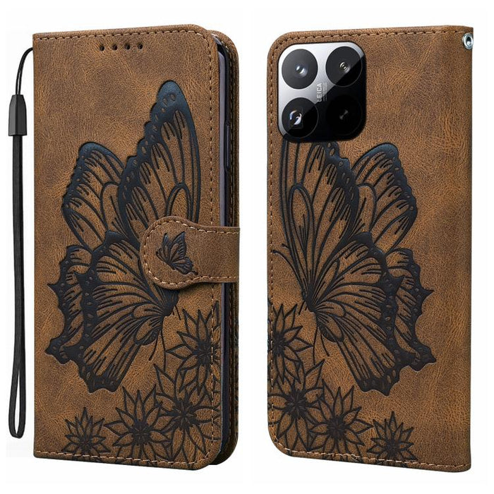 Funda de cuero para teléfono con tapa horizontal y relieve de mariposas con tacto retro, For Xiaomi 15T Pro 5G, For Xiaomi 15T 5G, For Xiaomi Poco C75, For Xiaomi 14T Pro, For Xiaomi 14T