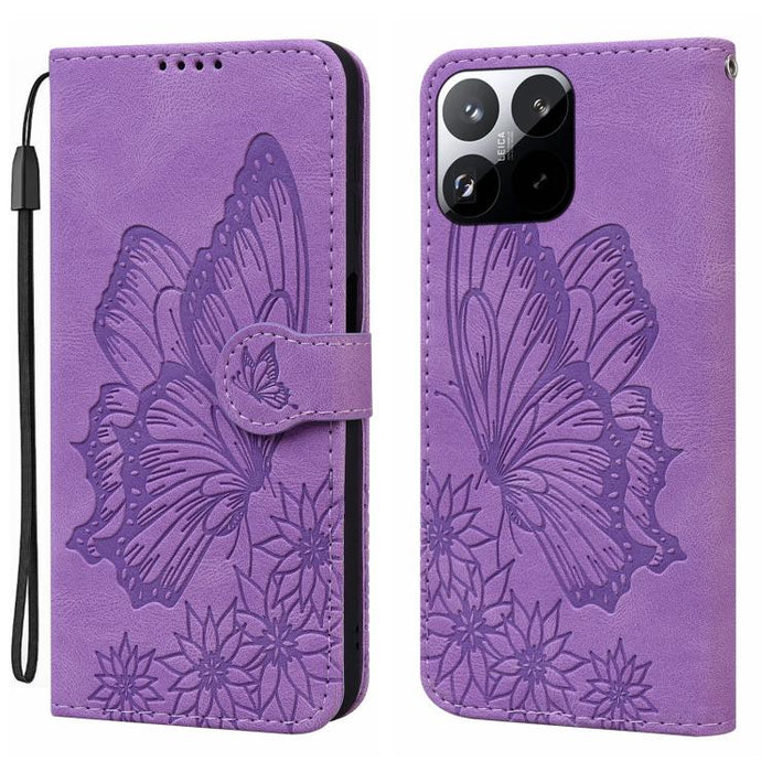 Funda de cuero para teléfono con tapa horizontal y relieve de mariposas con tacto retro, For Xiaomi 15T Pro 5G, For Xiaomi 15T 5G, For Xiaomi Poco C75, For Xiaomi 14T Pro, For Xiaomi 14T