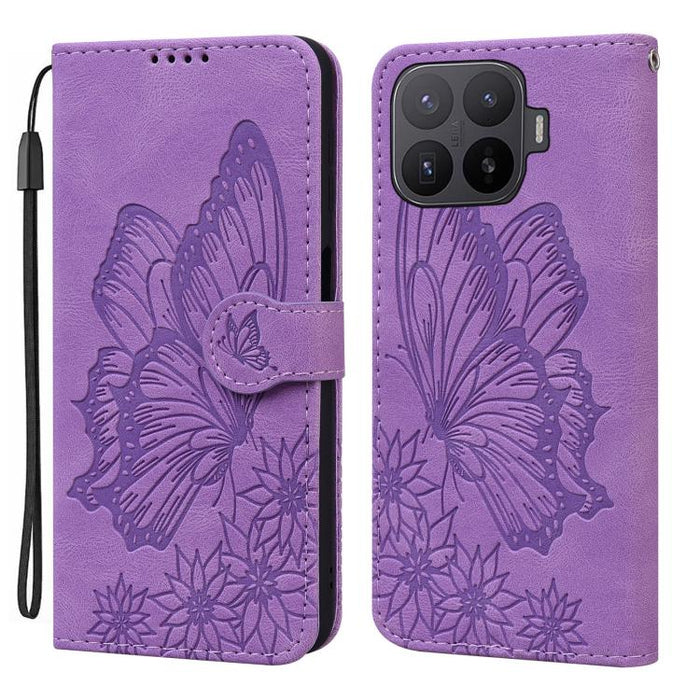 Funda de cuero para teléfono con tapa horizontal y relieve de mariposas con tacto retro, For Xiaomi 15T Pro 5G, For Xiaomi 15T 5G, For Xiaomi Poco C75, For Xiaomi 14T Pro, For Xiaomi 14T