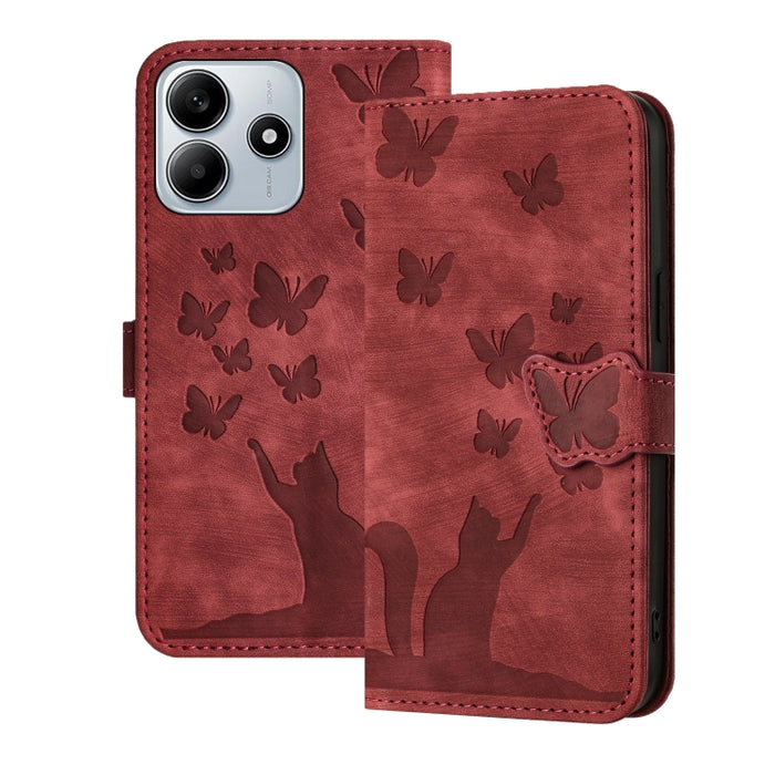 Funda de cuero con tapa para teléfono con estampado de gato y mariposa, For Redmi Note 15 Pro+ 5G Global 163.3mm, For Redmi Note 15 4G / 5G Global 164mm, For Redmi Note 15 Pro 4G Global 163.2mm, For Redmi Note 15 Pro 5G Global 163.6mm                  ...