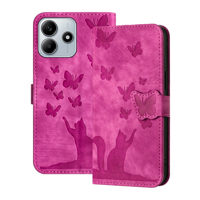 Funda de cuero con tapa para teléfono con estampado de gato y mariposa, For Redmi Note 15 Pro+ 5G Global 163.3mm, For Redmi Note 15 4G / 5G Global 164mm, For Redmi Note 15 Pro 4G Global 163.2mm, For Redmi Note 15 Pro 5G Global 163.6mm                  ...