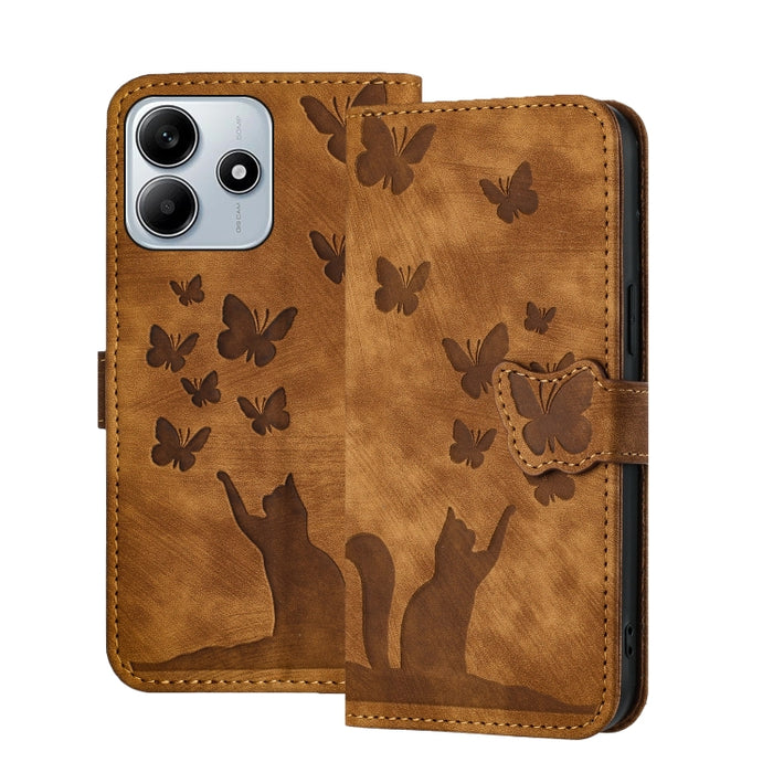 Funda de cuero con tapa para teléfono con estampado de gato y mariposa, For Redmi Note 15 Pro+ 5G Global 163.3mm, For Redmi Note 15 4G / 5G Global 164mm, For Redmi Note 15 Pro 4G Global 163.2mm, For Redmi Note 15 Pro 5G Global 163.6mm                  ...