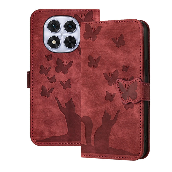 Funda de cuero con tapa para teléfono con estampado de gato y mariposa, For Redmi Note 15 Pro+ 5G Global 163.3mm, For Redmi Note 15 4G / 5G Global 164mm, For Redmi Note 15 Pro 4G Global 163.2mm, For Redmi Note 15 Pro 5G Global 163.6mm                  ...