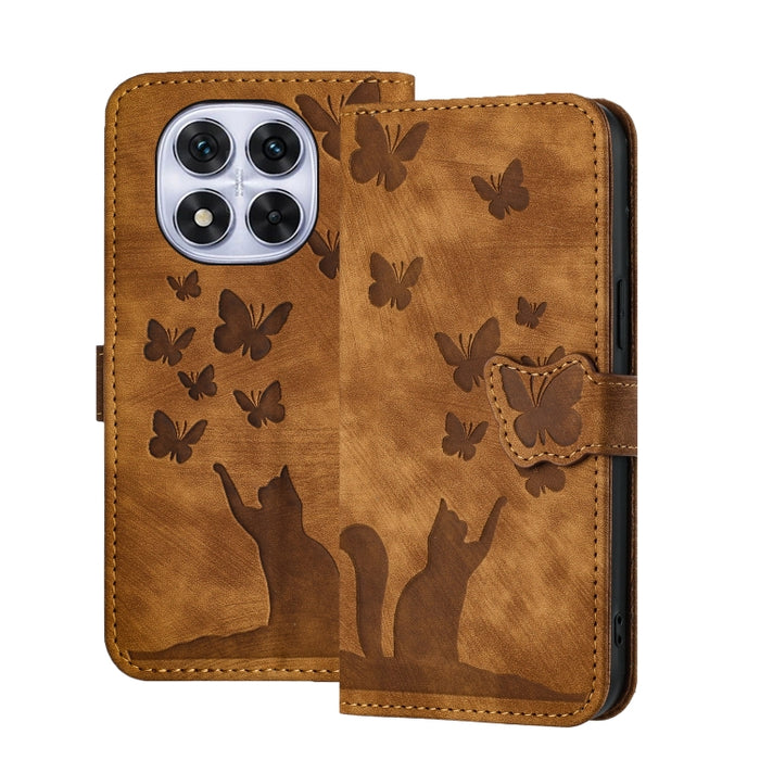 Funda de cuero con tapa para teléfono con estampado de gato y mariposa, For Redmi Note 15 Pro+ 5G Global 163.3mm, For Redmi Note 15 4G / 5G Global 164mm, For Redmi Note 15 Pro 4G Global 163.2mm, For Redmi Note 15 Pro 5G Global 163.6mm                  ...