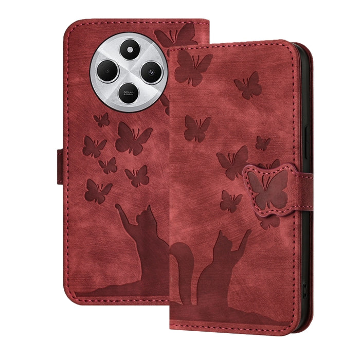 Funda de cuero con tapa para teléfono con estampado de gato y mariposa, For Redmi Note 15 Pro+ 5G Global 163.3mm, For Redmi Note 15 4G / 5G Global 164mm, For Redmi Note 15 Pro 4G Global 163.2mm, For Redmi Note 15 Pro 5G Global 163.6mm                  ...