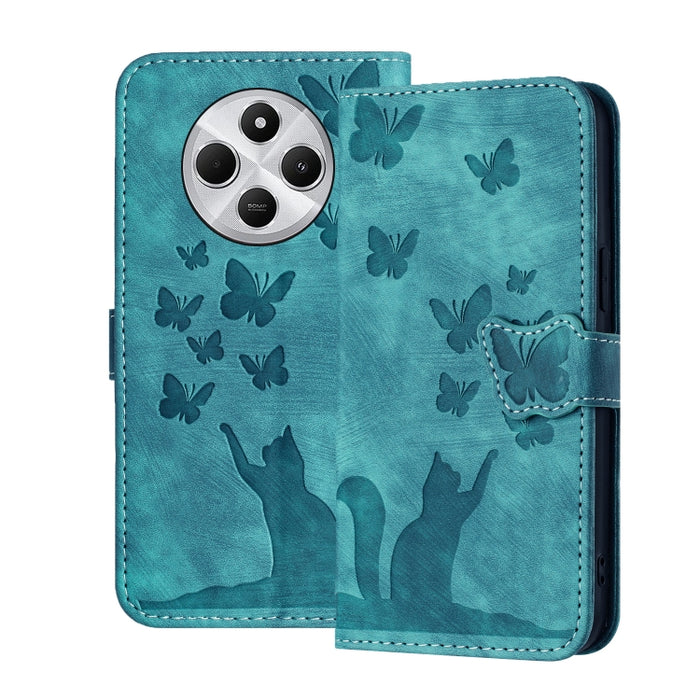 Funda de cuero con tapa para teléfono con estampado de gato y mariposa, For Redmi Note 15 Pro+ 5G Global 163.3mm, For Redmi Note 15 4G / 5G Global 164mm, For Redmi Note 15 Pro 4G Global 163.2mm, For Redmi Note 15 Pro 5G Global 163.6mm                  ...
