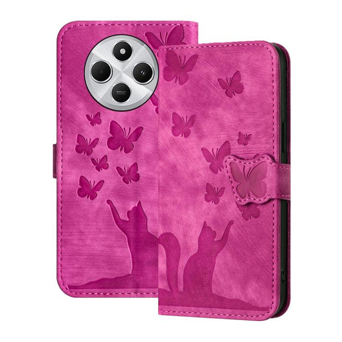 Funda de cuero con tapa para teléfono con estampado de gato y mariposa, For Redmi Note 15 Pro+ 5G Global 163.3mm, For Redmi Note 15 4G / 5G Global 164mm, For Redmi Note 15 Pro 4G Global 163.2mm, For Redmi Note 15 Pro 5G Global 163.6mm                  ...