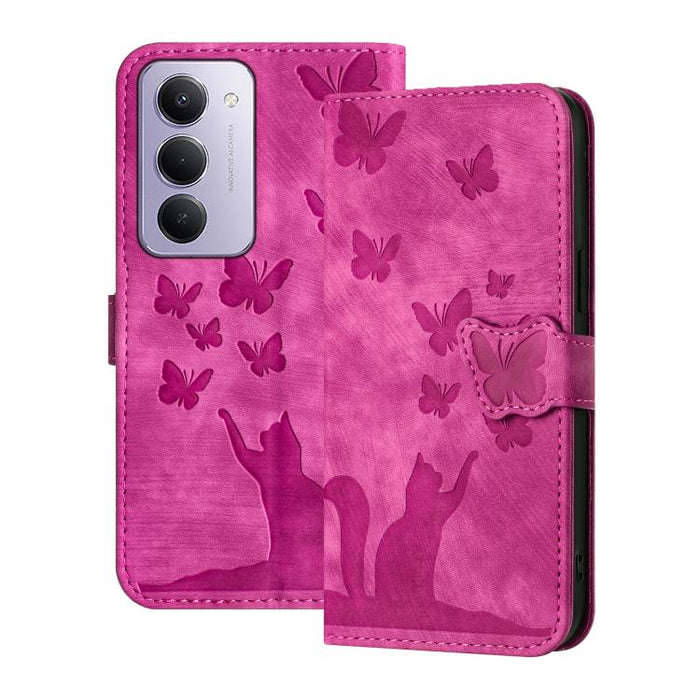 Funda de cuero con tapa para teléfono con estampado de gato y mariposa, For Redmi Note 15 Pro+ 5G Global 163.3mm, For Redmi Note 15 4G / 5G Global 164mm, For Redmi Note 15 Pro 4G Global 163.2mm, For Redmi Note 15 Pro 5G Global 163.6mm                  ...