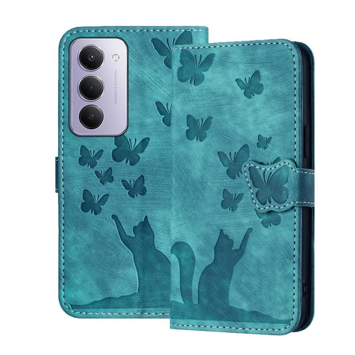 Funda de cuero con tapa para teléfono con estampado de gato y mariposa, For Redmi Note 15 Pro+ 5G Global 163.3mm, For Redmi Note 15 4G / 5G Global 164mm, For Redmi Note 15 Pro 4G Global 163.2mm, For Redmi Note 15 Pro 5G Global 163.6mm                  ...