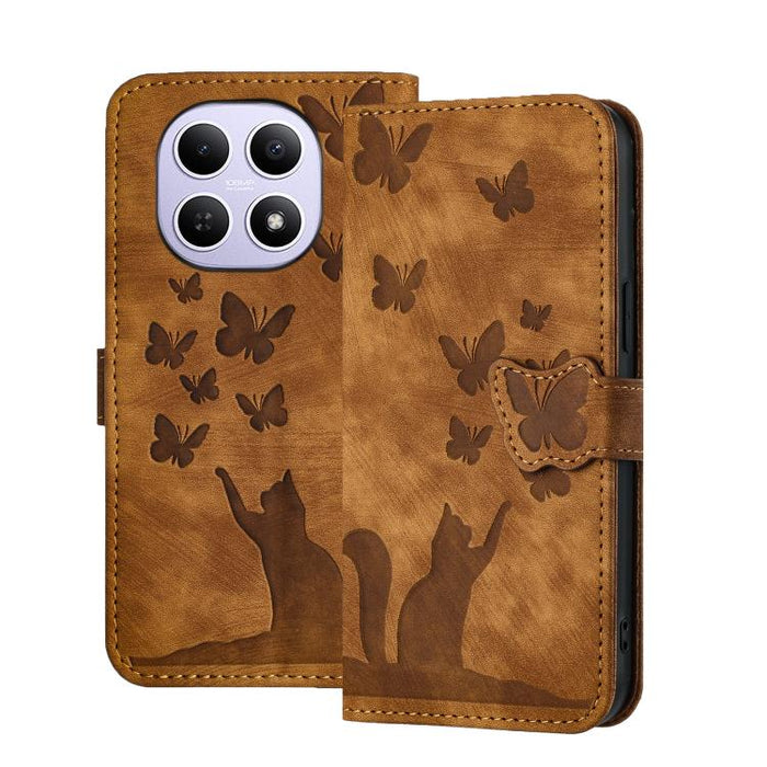 Funda de cuero con tapa para teléfono con estampado de gato y mariposa, For Redmi Note 15 Pro+ 5G Global 163.3mm, For Redmi Note 15 4G / 5G Global 164mm, For Redmi Note 15 Pro 4G Global 163.2mm, For Redmi Note 15 Pro 5G Global 163.6mm                  ...