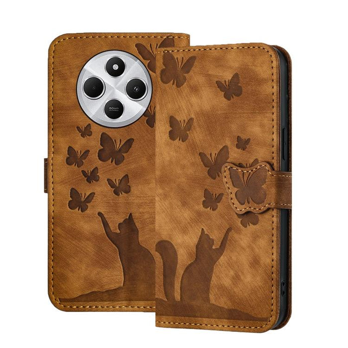 Funda de cuero con tapa para teléfono con estampado de gato y mariposa, For Xiaomi 15T Pro 5G, For Xiaomi 15T 5G, For Xiaomi Poco C75, For Xiaomi 14T Pro, For Xiaomi 14T