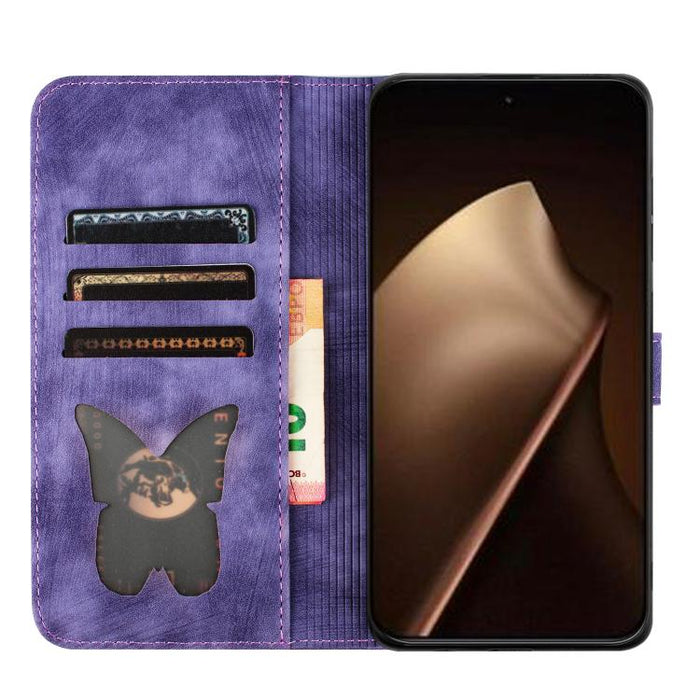 Funda de cuero con tapa para teléfono con estampado de gato y mariposa, For Xiaomi 15T Pro 5G, For Xiaomi 15T 5G, For Xiaomi Poco C75, For Xiaomi 14T Pro, For Xiaomi 14T