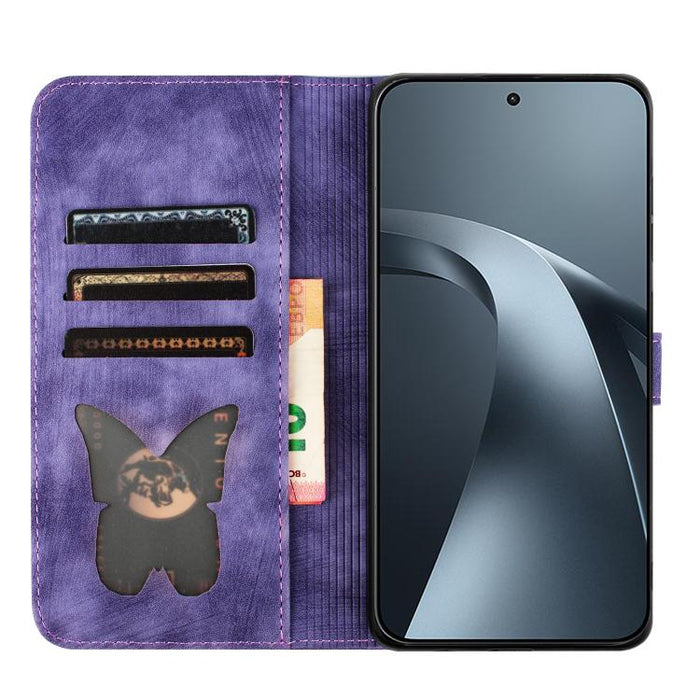 Funda de cuero con tapa para teléfono con estampado de gato y mariposa, For Xiaomi 15T Pro 5G, For Xiaomi 15T 5G, For Xiaomi Poco C75, For Xiaomi 14T Pro, For Xiaomi 14T