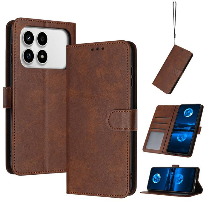 Funda para teléfono con tapa de piel de becerro sólida, For Redmi K90 Pro Max / Poco F8 Ultra, For Redmi Note 15 Pro 4G Global 163.2mm, For Redmi K90 / Poco F8 Pro, For Redmi Note 14 5G, For Redmi Note 14 Pro 5G
