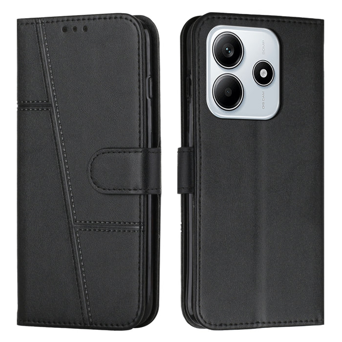Funda para teléfono de piel con textura de becerro y hebilla cosida, For Redmi Note 14 Pro 5G Global, For Redmi Turbo 4 / Xiaomi Poco X7 Pro, For Redmi K80 / K80 Pro, For Redmi Note 14 4G 163.25mm, For Redmi Note 14 5G Global