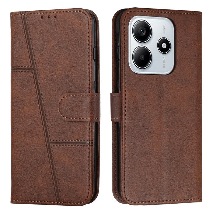 Funda para teléfono de piel con textura de becerro y hebilla cosida, For Redmi Note 14 Pro 5G Global, For Redmi Turbo 4 / Xiaomi Poco X7 Pro, For Redmi K80 / K80 Pro, For Redmi Note 14 4G 163.25mm, For Redmi Note 14 5G Global