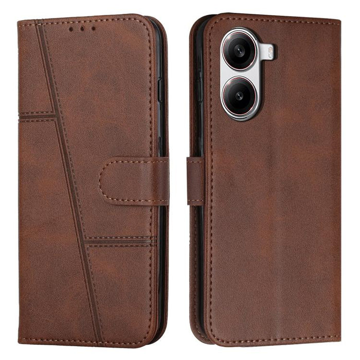 Funda para teléfono de piel con textura de becerro y hebilla cosida, For Redmi Note 14 Pro 5G Global, For Redmi Turbo 4 / Xiaomi Poco X7 Pro, For Redmi K80 / K80 Pro, For Redmi Note 14 4G 163.25mm, For Redmi Note 14 5G Global