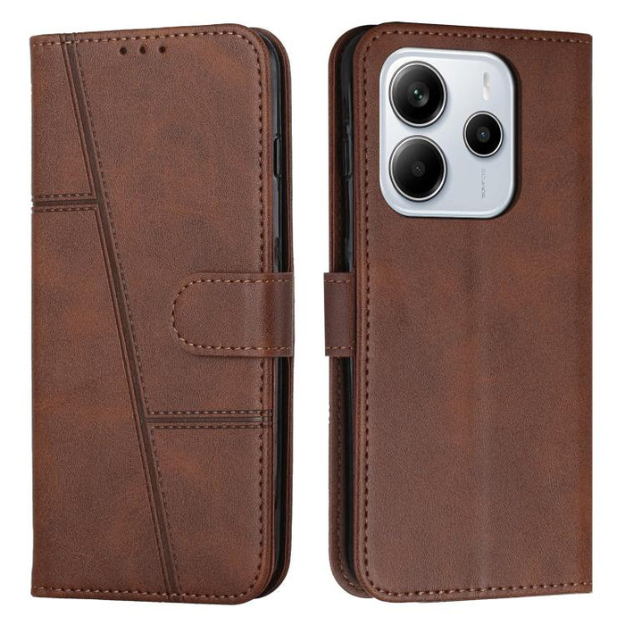 Funda para teléfono de piel con textura de becerro y hebilla cosida, For Redmi Note 14 Pro 5G Global, For Redmi Turbo 4 / Xiaomi Poco X7 Pro, For Redmi K80 / K80 Pro, For Redmi Note 14 4G 163.25mm, For Redmi Note 14 5G Global