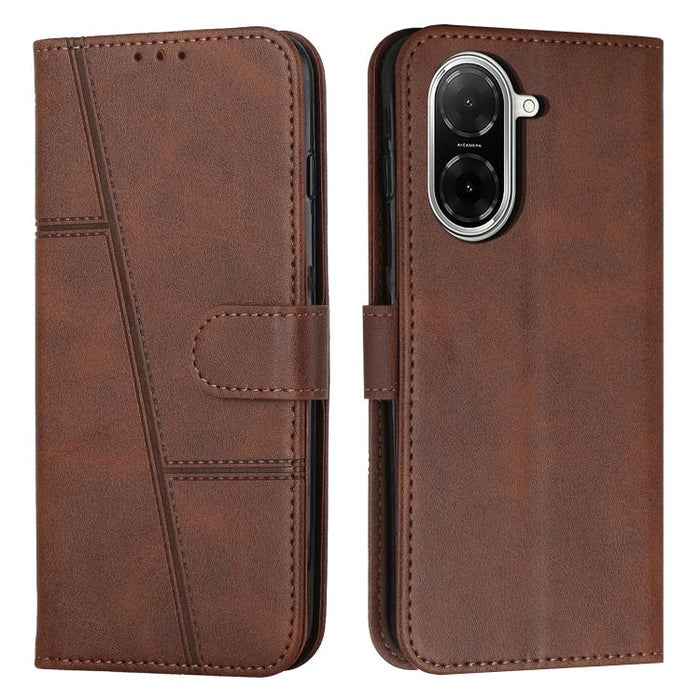 Funda para teléfono de piel con textura de becerro y hebilla cosida, For Redmi Note 14 Pro 5G Global, For Redmi Turbo 4 / Xiaomi Poco X7 Pro, For Redmi K80 / K80 Pro, For Redmi Note 14 4G 163.25mm, For Redmi Note 14 5G Global