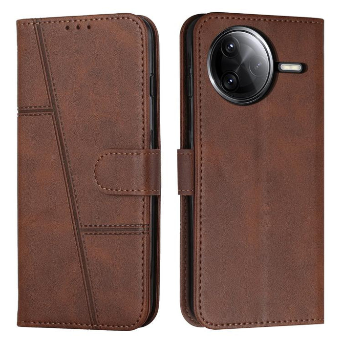 Funda para teléfono de piel con textura de becerro y hebilla cosida, For Redmi Note 14 Pro 5G Global, For Redmi Turbo 4 / Xiaomi Poco X7 Pro, For Redmi K80 / K80 Pro, For Redmi Note 14 4G 163.25mm, For Redmi Note 14 5G Global