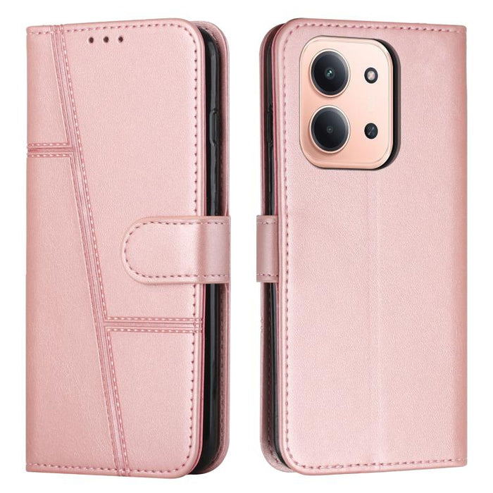 Funda para teléfono de piel con textura de becerro y hebilla cosida, For Redmi Note 14 Pro 5G Global, For Redmi Turbo 4 / Xiaomi Poco X7 Pro, For Redmi K80 / K80 Pro, For Redmi Note 14 4G 163.25mm, For Redmi Note 14 5G Global