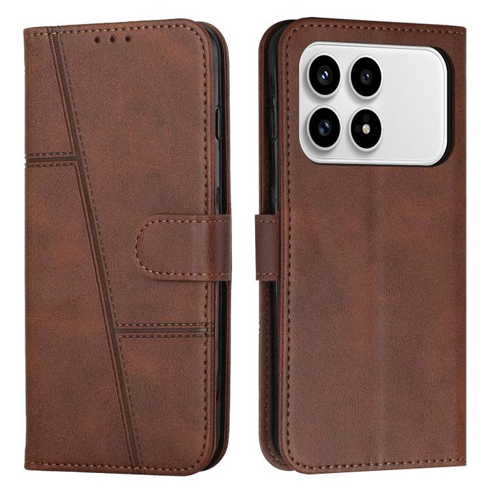 Funda para teléfono de piel con textura de becerro y hebilla cosida, For Redmi 15a 5G, For Redmi A7 Pro 4G 171mm, For Redmi Turbo 5 Max / Poco X8 Pro Max 5G, For Redmi Turbo 5 / Poco X8 Pro 5G, For Redmi Note 15 Pro+ 5G Global 163.3mm                  ...