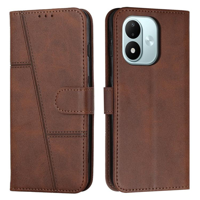 Funda para teléfono de piel con textura de becerro y hebilla cosida, For Redmi 15a 5G, For Redmi A7 Pro 4G 171mm, For Redmi Turbo 5 Max / Poco X8 Pro Max 5G, For Redmi Turbo 5 / Poco X8 Pro 5G, For Redmi Note 15 Pro+ 5G Global 163.3mm                  ...
