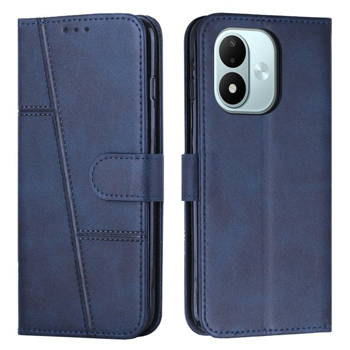 Funda para teléfono de piel con textura de becerro y hebilla cosida, For Redmi 15a 5G, For Redmi A7 Pro 4G 171mm, For Redmi Turbo 5 Max / Poco X8 Pro Max 5G, For Redmi Turbo 5 / Poco X8 Pro 5G, For Redmi Note 15 Pro+ 5G Global 163.3mm                  ...