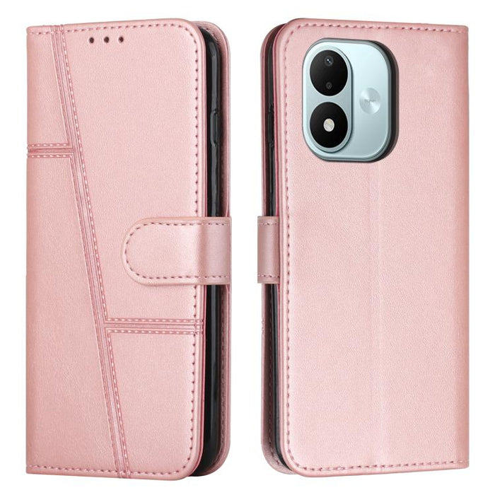 Funda para teléfono de piel con textura de becerro y hebilla cosida, For Redmi 15a 5G, For Redmi A7 Pro 4G 171mm, For Redmi Turbo 5 Max / Poco X8 Pro Max 5G, For Redmi Turbo 5 / Poco X8 Pro 5G, For Redmi Note 15 Pro+ 5G Global 163.3mm                  ...