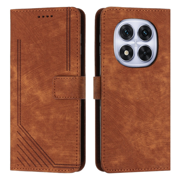 Funda de cuero para teléfono con diseño de rayas y tacto agradable al tacto con cordón largo, For Redmi 15a 5G, For Redmi A7 Pro 4G 171mm, For Redmi Turbo 5 Max / Poco X8 Pro Max 5G, For Redmi Turbo 5 / Poco X8 Pro 5G                                   ...