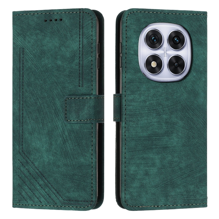 Funda de cuero para teléfono con diseño de rayas y tacto agradable al tacto con cordón largo, For Redmi 15a 5G, For Redmi A7 Pro 4G 171mm, For Redmi Turbo 5 Max / Poco X8 Pro Max 5G, For Redmi Turbo 5 / Poco X8 Pro 5G                                   ...