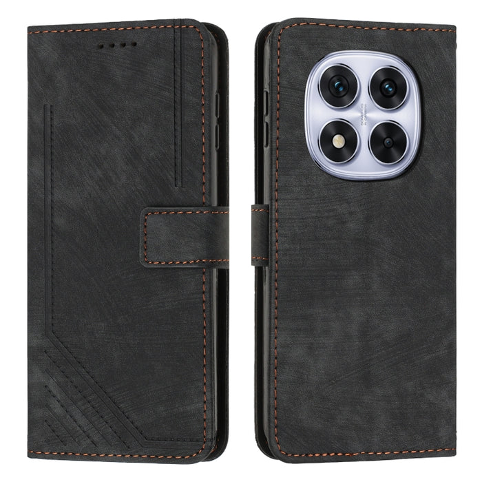 Funda de cuero para teléfono con diseño de rayas y tacto agradable al tacto con cordón largo, For Redmi 15a 5G, For Redmi A7 Pro 4G 171mm, For Redmi Turbo 5 Max / Poco X8 Pro Max 5G, For Redmi Turbo 5 / Poco X8 Pro 5G                                   ...