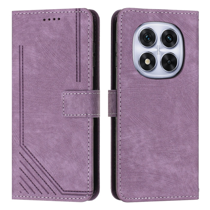 Funda de cuero para teléfono con diseño de rayas y tacto agradable al tacto con cordón largo, For Redmi 15a 5G, For Redmi A7 Pro 4G 171mm, For Redmi Turbo 5 Max / Poco X8 Pro Max 5G, For Redmi Turbo 5 / Poco X8 Pro 5G                                   ...