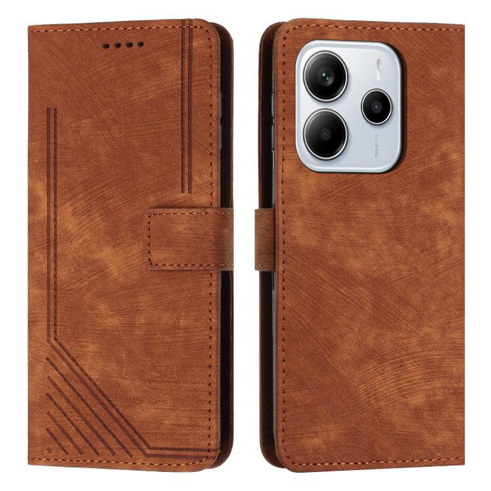 Funda de cuero para teléfono con diseño de rayas y tacto agradable al tacto con cordón largo, For Redmi 15a 5G, For Redmi A7 Pro 4G 171mm, For Redmi Turbo 5 Max / Poco X8 Pro Max 5G, For Redmi Turbo 5 / Poco X8 Pro 5G                                   ...