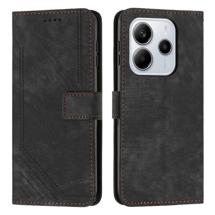 Funda de cuero para teléfono con diseño de rayas y tacto agradable al tacto con cordón largo, For Redmi 15a 5G, For Redmi A7 Pro 4G 171mm, For Redmi Turbo 5 Max / Poco X8 Pro Max 5G, For Redmi Turbo 5 / Poco X8 Pro 5G                                   ...