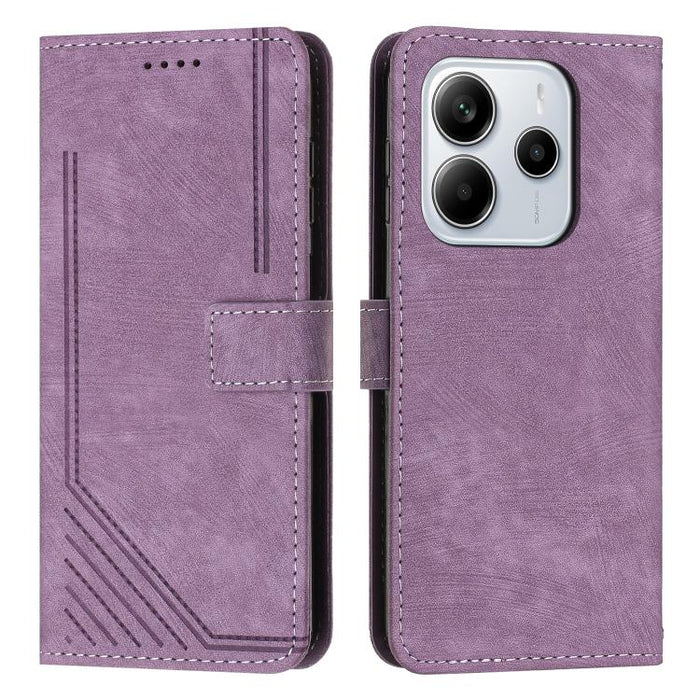 Funda de cuero para teléfono con diseño de rayas y tacto agradable al tacto con cordón largo, For Redmi 15a 5G, For Redmi A7 Pro 4G 171mm, For Redmi Turbo 5 Max / Poco X8 Pro Max 5G, For Redmi Turbo 5 / Poco X8 Pro 5G                                   ...